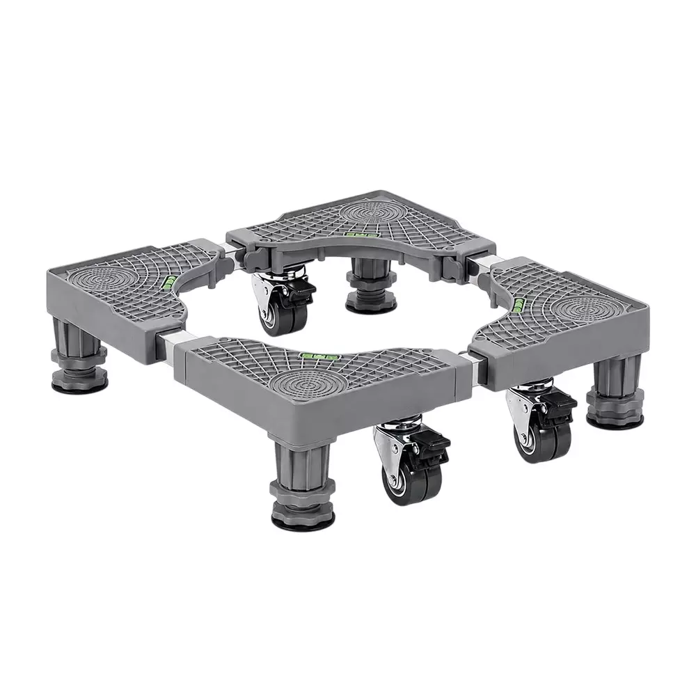 Corvids Adjustable Washing Machine Stand With Wheels 150 Kg Load Capacity Anti-Vibration Legs Grey Color, CWST-SQ2504-GR
