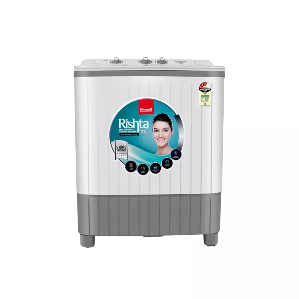 Summercool Rishta 7.5 Kg Semi-Automatic Washing Machine Grey & White