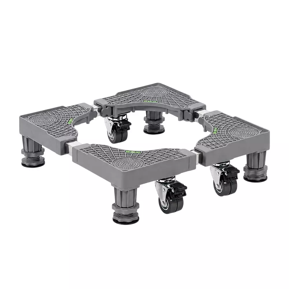 Corvids Adjustable Washing Machine Stand With Wheels 100 Kg Load Capacity Anti-Vibration Legs Grey Color, CWST-SQ1904-GR