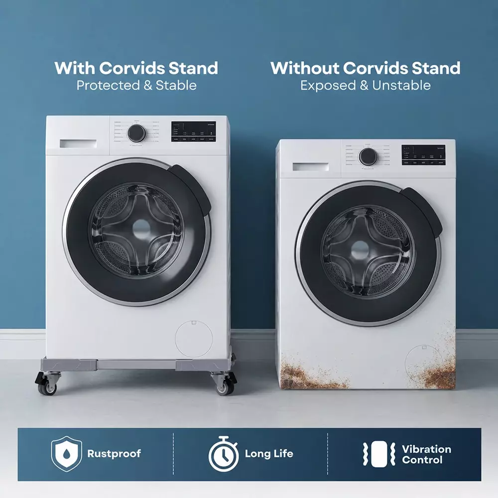 corvids-adjustable-washing-machine-stand-with-wheels-150-kg-load-capacity-grey-color-cwst-sq2500-gr