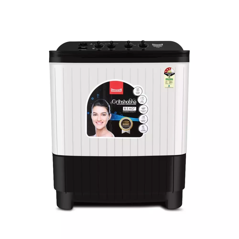 Summercool Grihshobha 8.5 Kg Semi-Automatic Washing Machine White & Grey