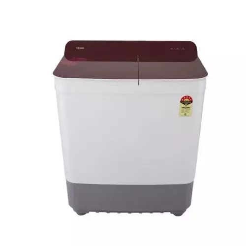 Haier 196 Series 8 Kg Top Load Semi Automatic Washing Machine 5 Star White & Burgundy, HTW80-196BR