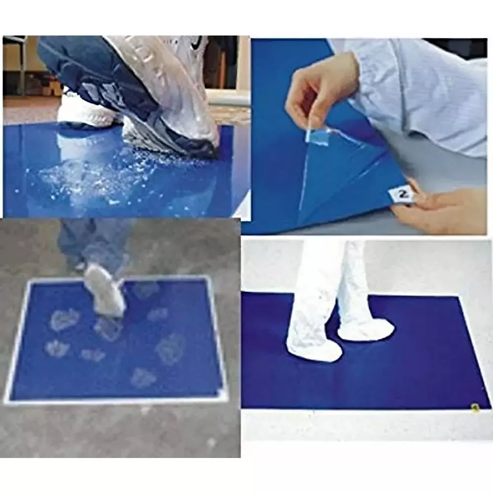 GLOBALSS Cleanroom Sticky Mat CPE Blue 26x45 Inch