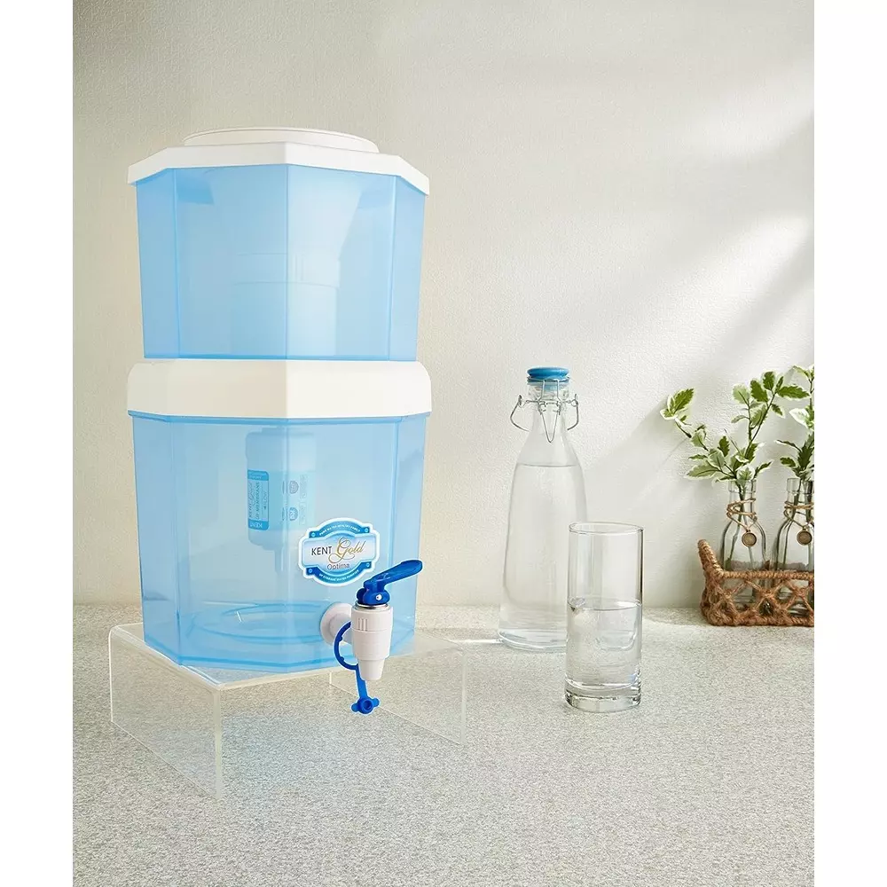 Kent Gold Optima Gravity Water Purifier 10 L with UF Technology Based and Non-Electric & Chemical Free, 111016