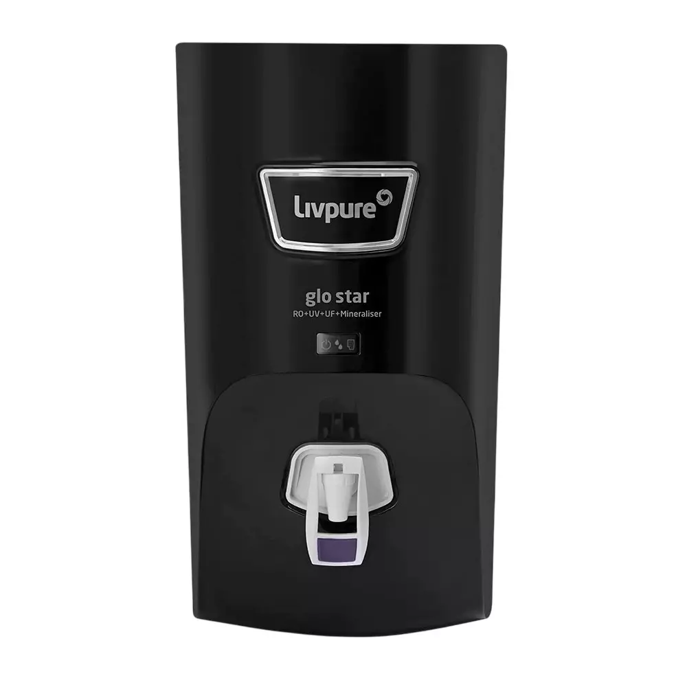 Livpure Glo-Star 7 L Water Purifier RO+UV+UF+Mineraliser 600 Ppm Black