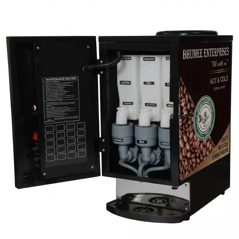 bhumee-cafe-3-lane-hot-beverage-vending-machine-with-token-system-with-5-7-cupsmin-dispensing-rate-230-v-and-10-minutes-startup-time