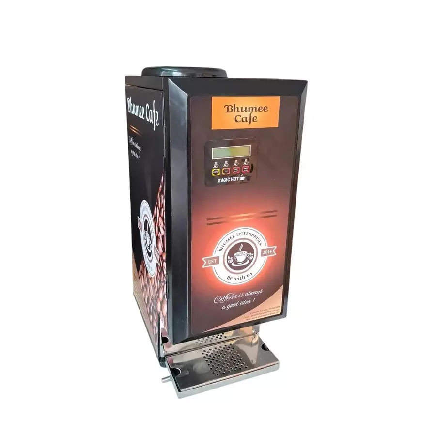 Bhumee Cafe 2 Lane Hot Beverage Vending Machine With Pump with 5-7 cups/min Dispensing Rate, 230 V and 10 Minutes Startup Time