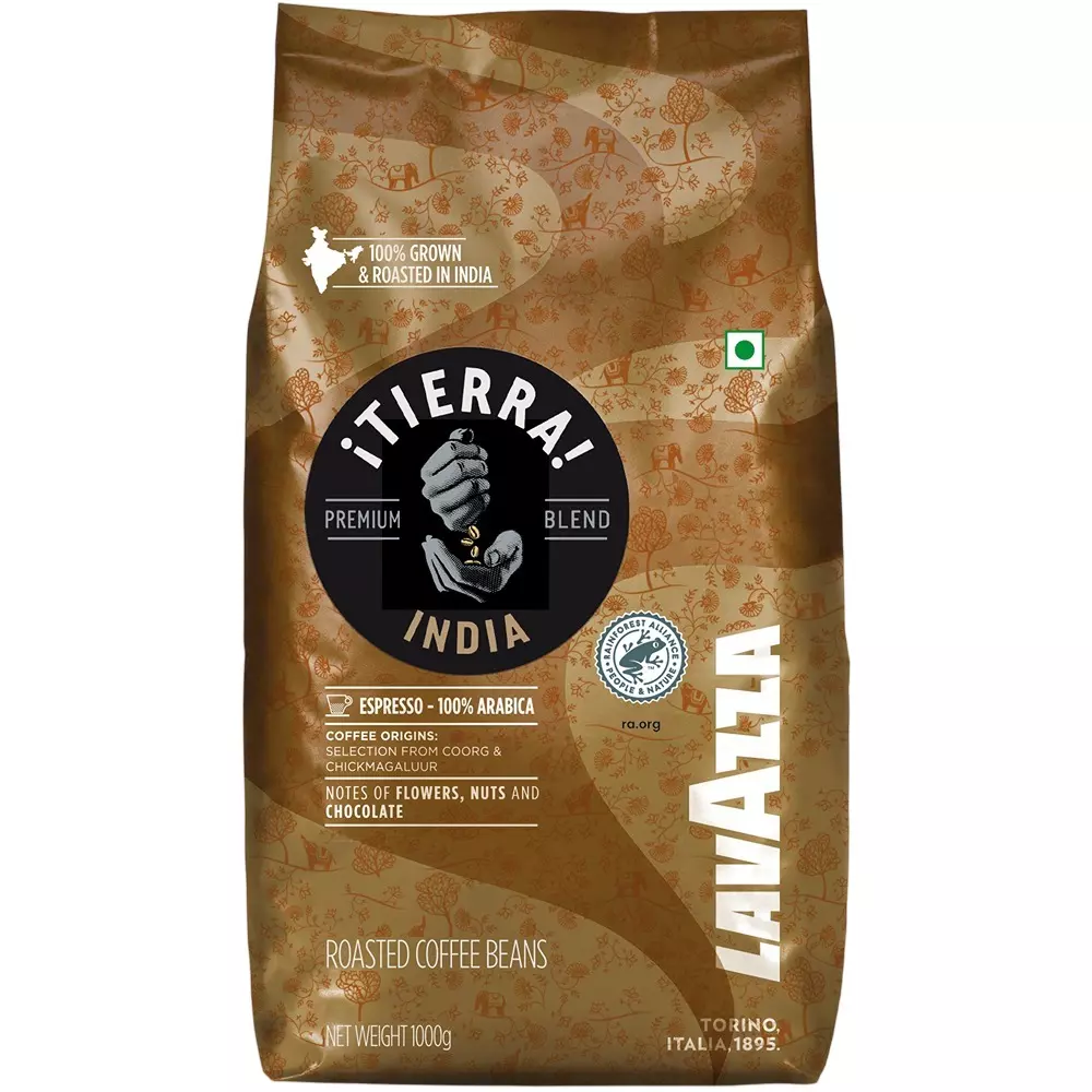 Lavazza Tierra India Coffee Beans with Medium to Dark Roast 1 Kg