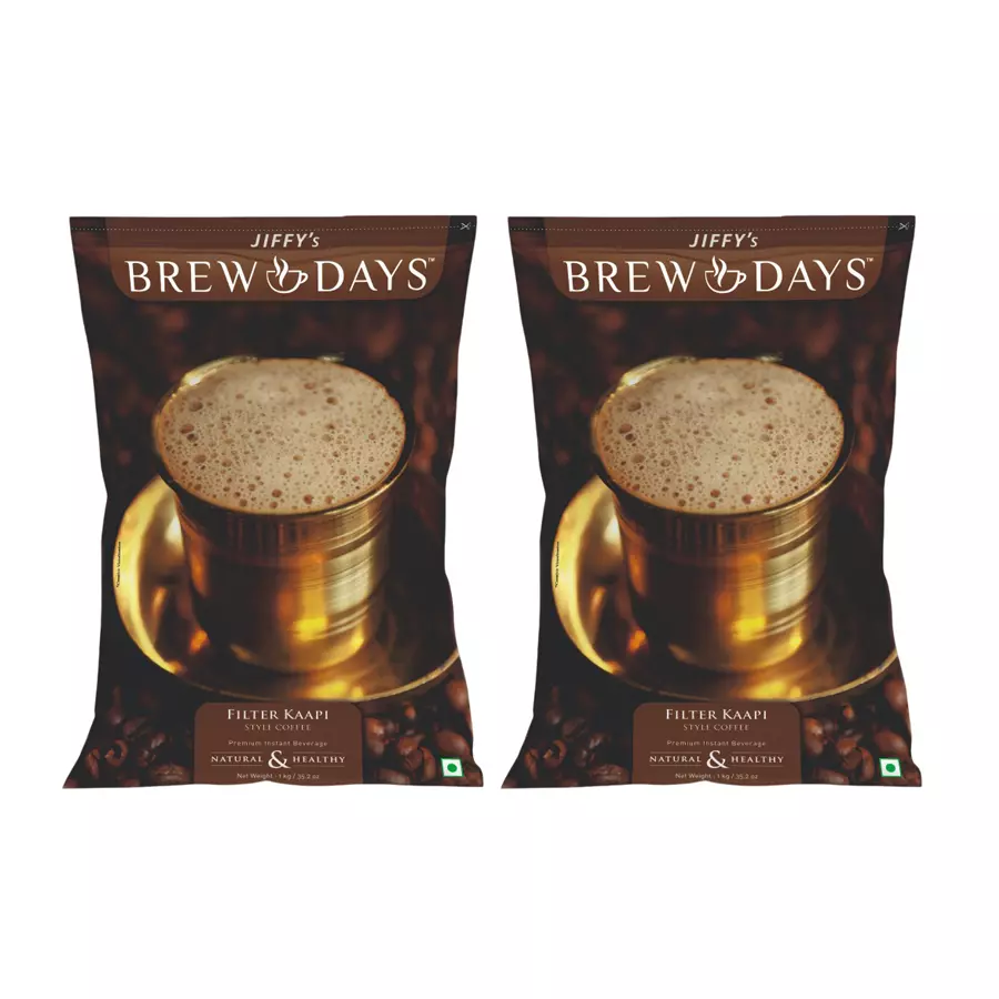 BREWDAYS 1 Kg South Indian Filter Kaffi, Low Sugar Coffee (Pack of 2)