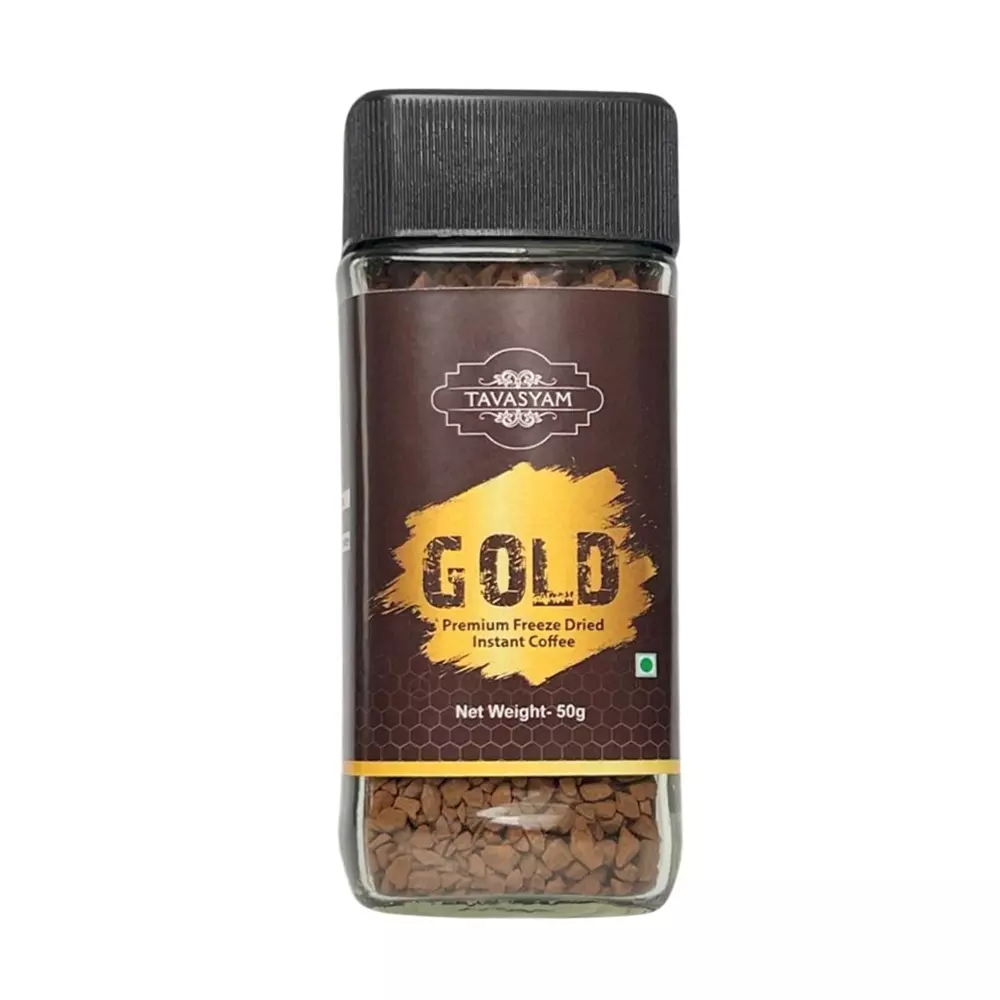 TAVASYAM Gold Premium Freeze Dried Instant Coffee 50 g (Pack of 5)