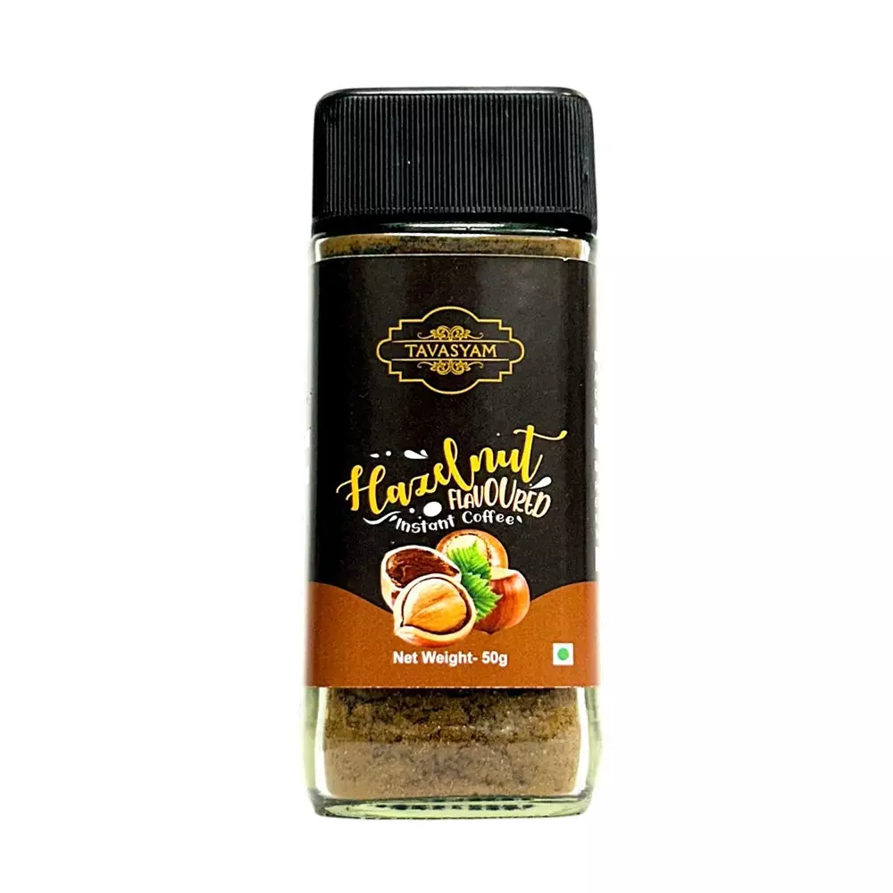 TAVASYAM Hazelnut Flavoured Instant Coffee Powder 50 g (Pack of 5)