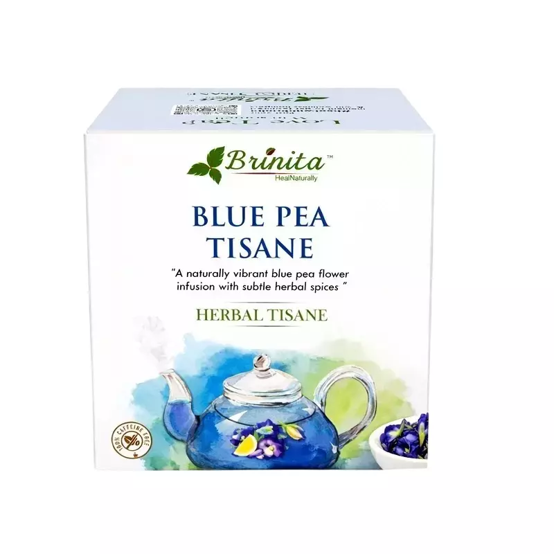 Brinita Blue Pea Tisane Herbal Caffeine free Teabags for Improve Immunity Power or Weight Loss (Pack of 200 Sachet)