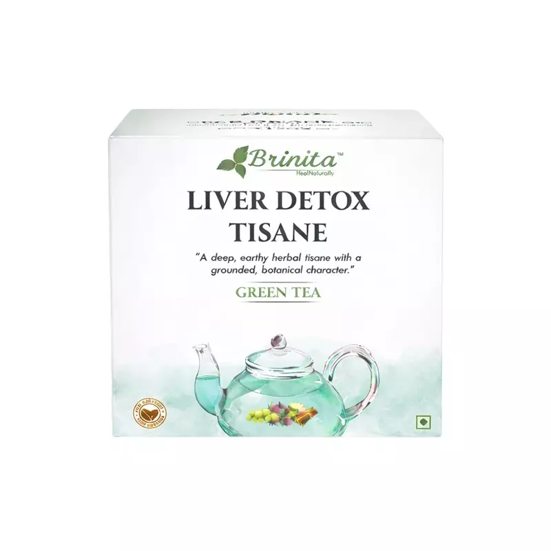 Brinita Liver Detox Tisane Green Tea Caffeine free Teabags for Improve Immunity Power or Weight Loss, (Pack of 25 Pcs Bag)