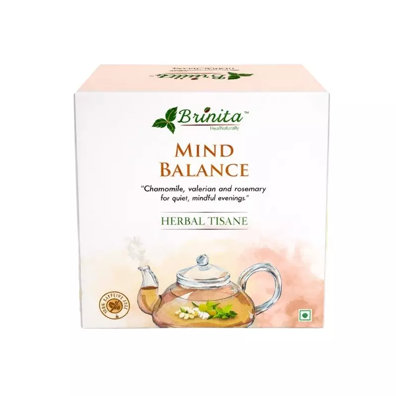 Brinita Mind Balance Herbal Tea Caffeine free Teabags for Improve Immunity Power or Weight Loss, (Pack of 25 Pcs Bag)