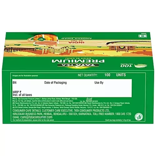 TATA TEA Premium Tea Bags (100 Dips x Pack of 2)