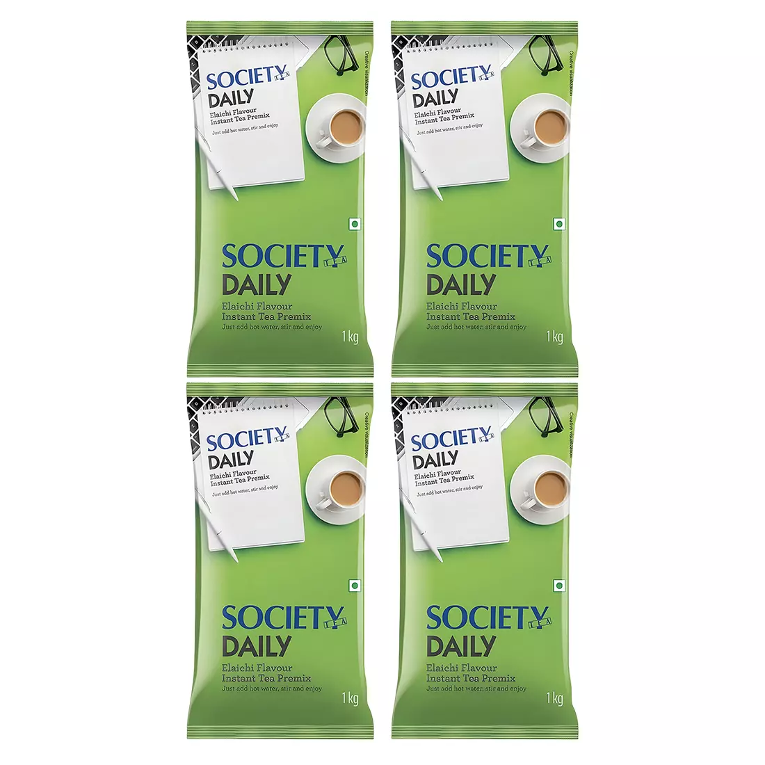 SOCIETY 1 Kg Elaichi Flavour Instant Tea Premix (Pack of 4)