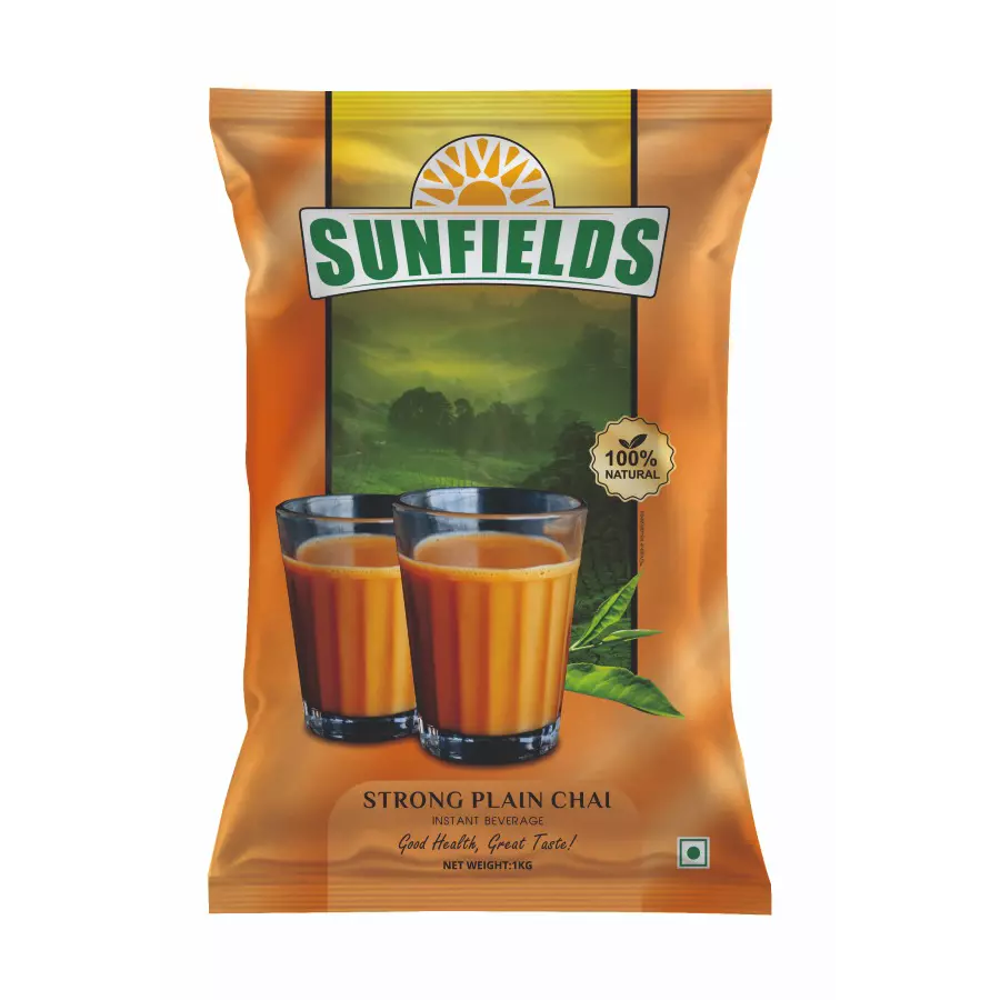 SUNFIELDS 1 Kg Plain Tea Premix, Kadak Chai Like Tapri (Pack of 2)