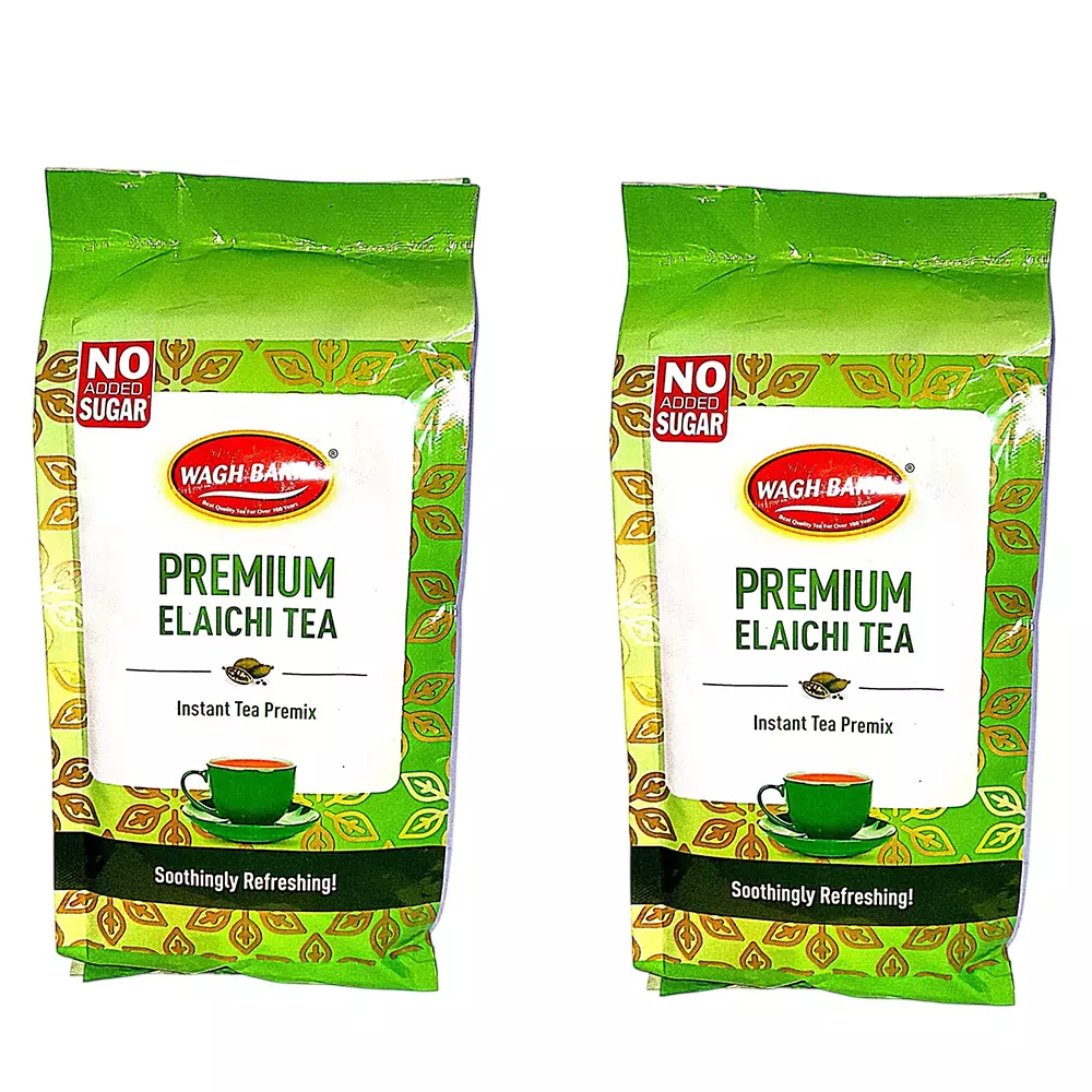 Wagh Bakri 1 Kg Premium Elaichi Tea Premix No Added Sugar for Hotel, Home and Office (Pack of 2)