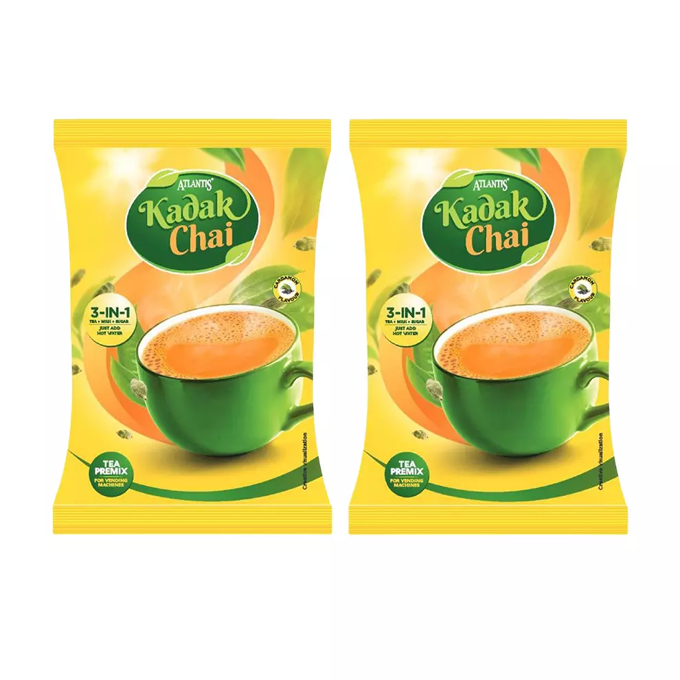 ATLANTIS 1 Kg Cardamom Flavour Kadak Tea Premix (Pack of 2)