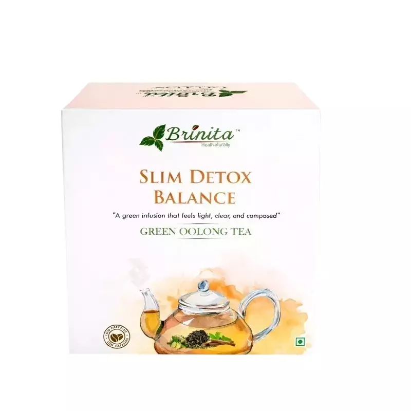 Brinita Slim Detox Balance Green Caffeine free Teabags for Improve Immunity Power or Weight Loss (Pack of 10 Sachet)