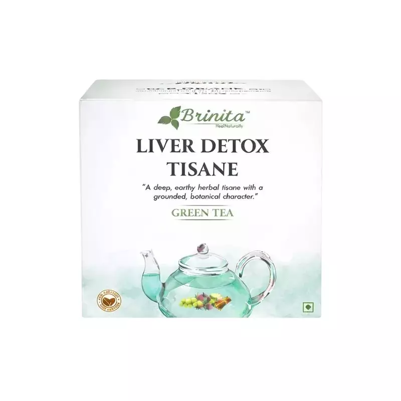 Brinita Liver Detox Tisane Green Caffeine free Teabags for Improve Immunity Power or Weight Loss (Pack of 100 Sachet)