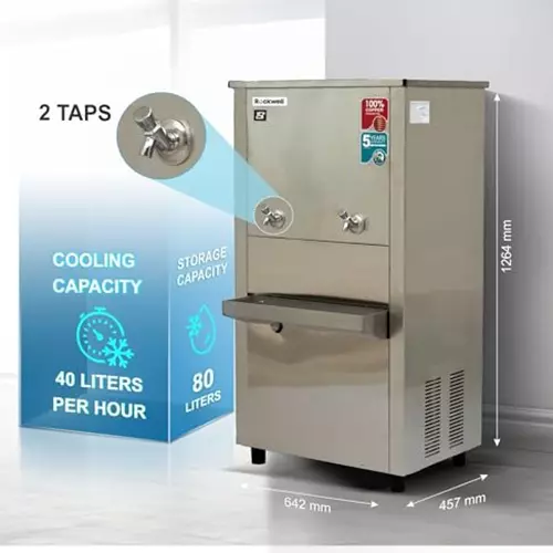 Rockwell 80 L Stainless Steel Water Cooler, RWCSS4080