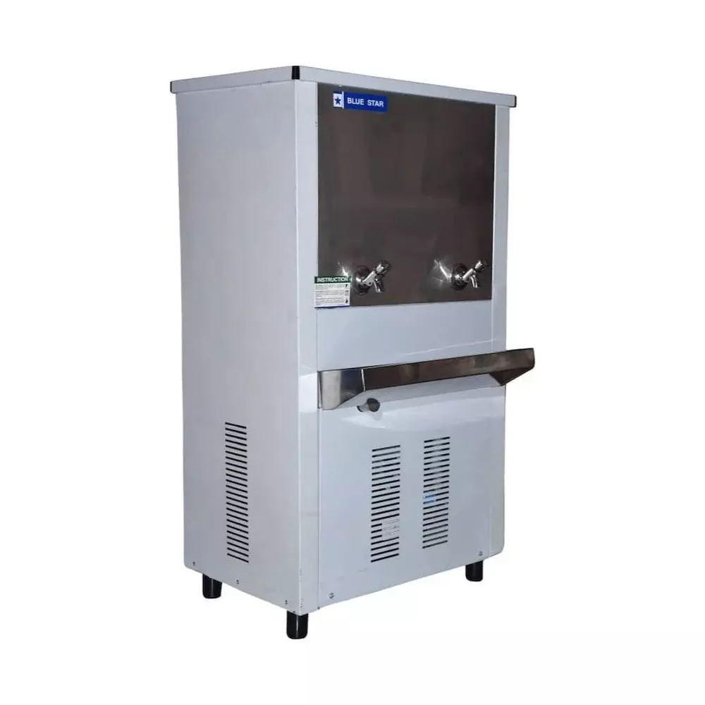 Blue Star Storage Water Cooler 60 L/hrs Cooling Capacity Stainless Steel Double Tap 230 V for Home, Hotel & Shops Use, SWC60120PS