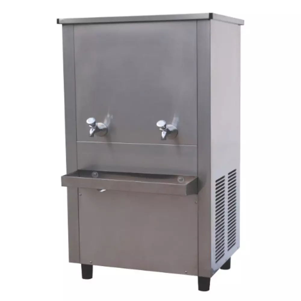 Bestini 2 Tap Water Cooler Stainless Steel Body 150 L Storage Capacity and 150 L Cooling Capacity, 150150 FSS