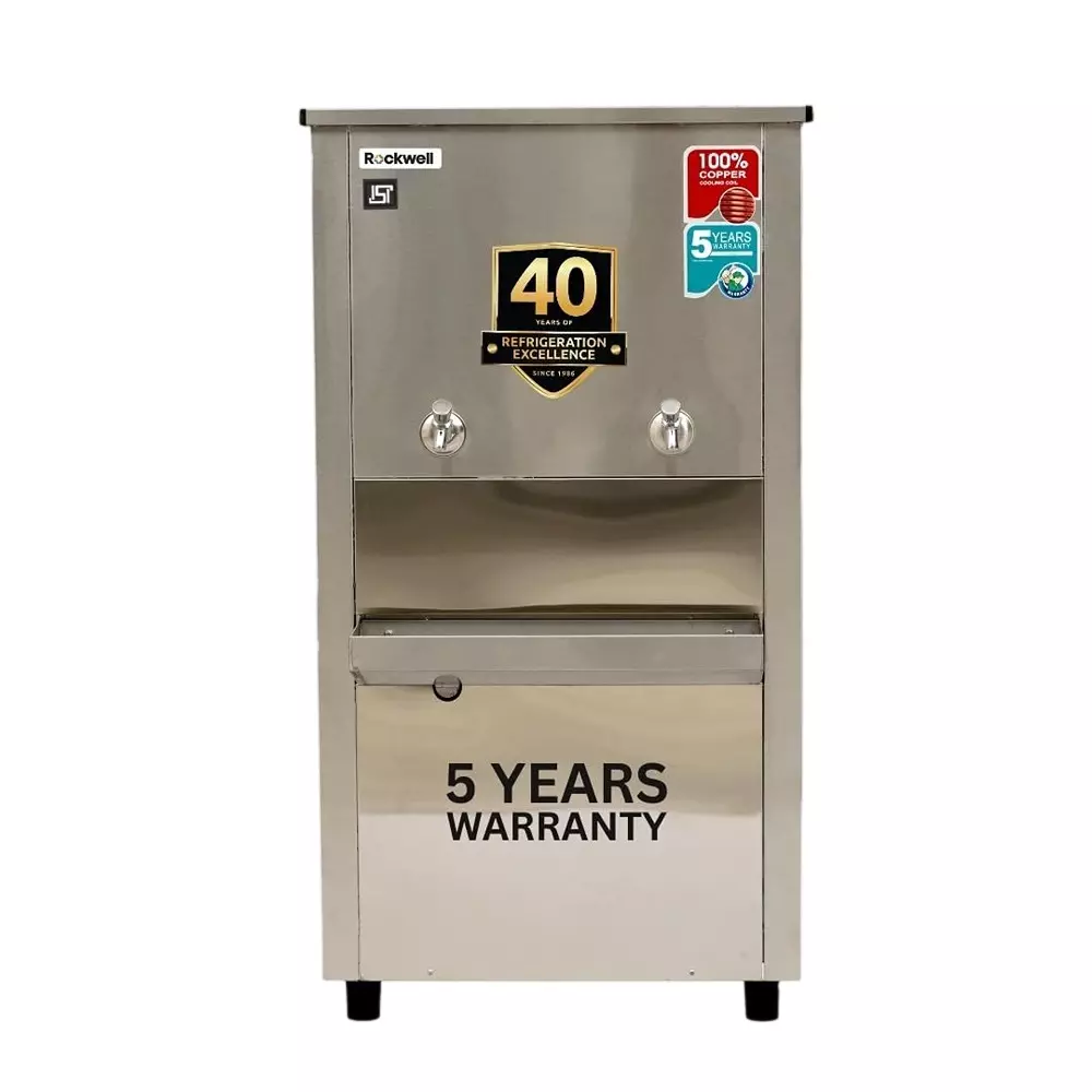 Rockwell 2 Tap Water Cooler Stainless Steel 80 L R-134a Eco-Friendly Refrigerant, RWCSS6080ISIB
