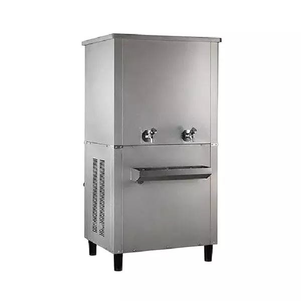 Shri Saraswati Kitchen Equipment Double Tap Water Cooler 80 L Storage Capacity S.S. 304 Sliver, SSKE 15