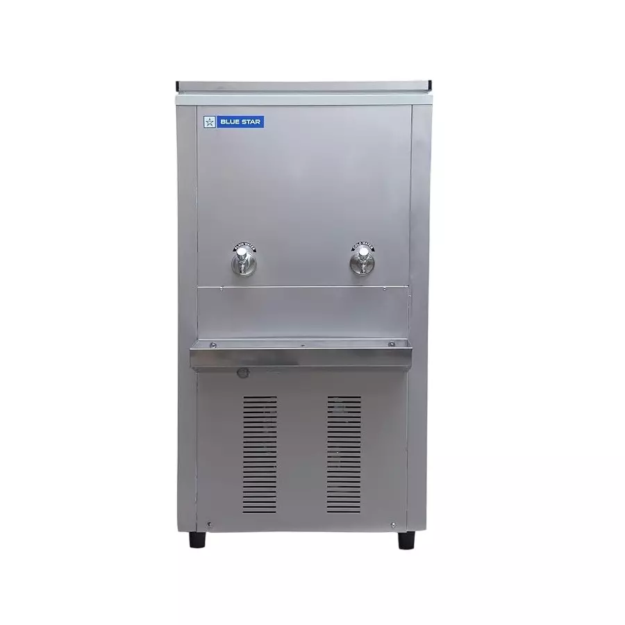 Blue Star Storage Water Cooler Stainless Steel Body with 2 Taps for Plain and Cold Water