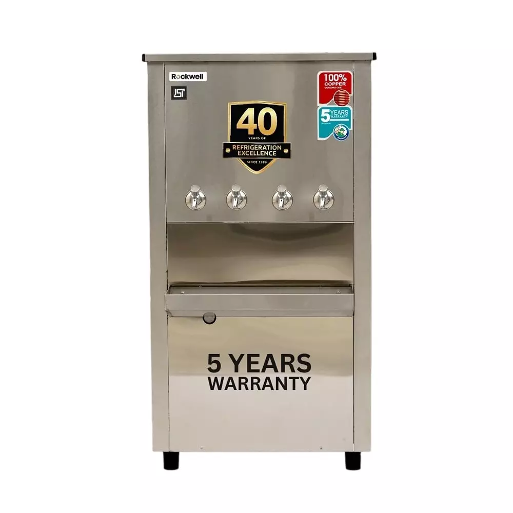 Rockwell 4 Tap Water Cooler Stainless Steel 400 L R-134a Eco-Friendly Refrigerant, RWCSS150400ISIB