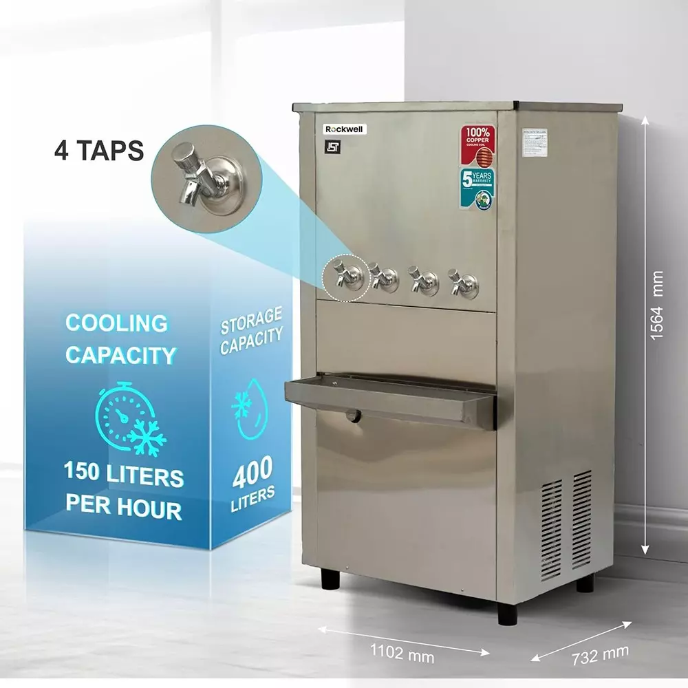 rockwell-4-tap-water-cooler-stainless-steel-80-l-r-134a-eco-friendly-refrigerant-rwcss150400