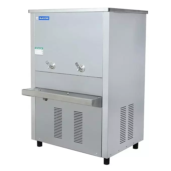 Blue Star 150 L Storage Water Cooler Stainless Steel Body with 2 Taps for Cold Water, SWC150150SST
