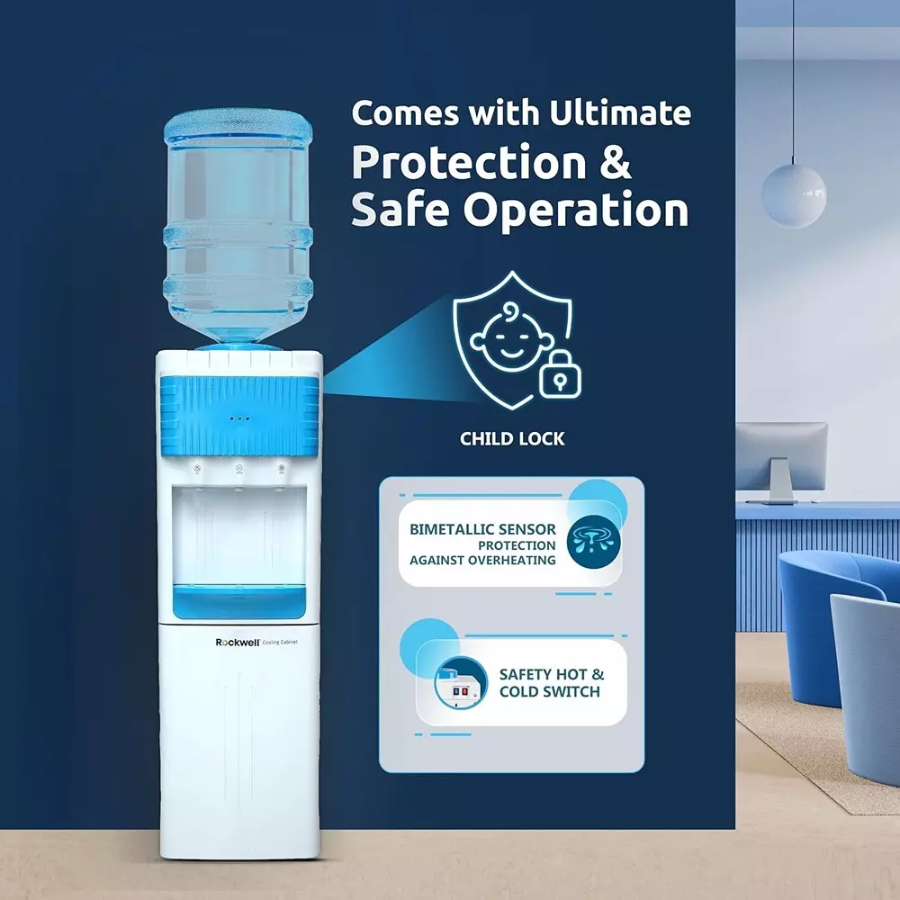 rockwell-floor-standing-water-dispenser-hot-cold-normal-water-with-child-lock-pure-blu