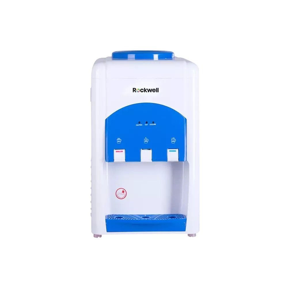 Rockwell Water Dispenser Mini Table Top Hot, Cold & Normal Water with Child Lock Hot Tap Blue, PURE MINI BLU