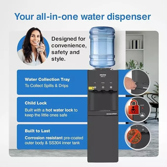 voltas-3-l-water-dispenser-floor-mounted-top-loading-with-storage-cabinet-grey-color-abs-plastic-body-minimagic-spring-rv