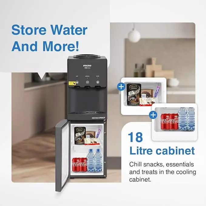 voltas-3-l-water-dispenser-floor-mounted-top-loading-with-storage-cabinet-grey-color-abs-plastic-body-minimagic-spring-rv
