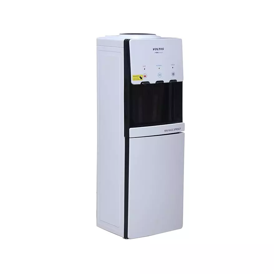 voltas-5-l-water-dispenser-floor-mounted-top-loading-with-storage-cabinet-white-color-abs-plastic-body-minimagic-spring-f