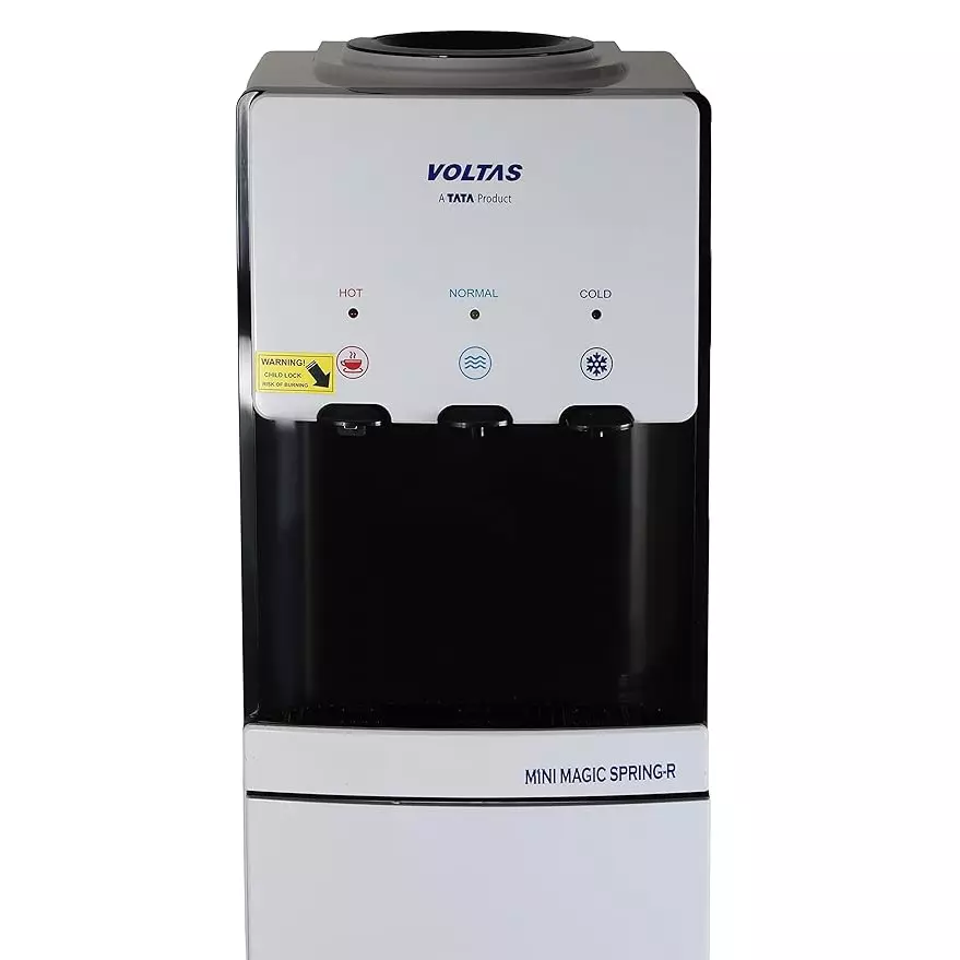 voltas-15-l-water-dispenser-floor-mounted-top-loading-with-storage-cabinet-white-color-abs-plastic-body-minimagic-spring-r