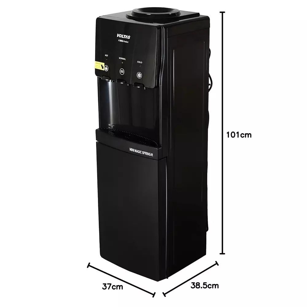 voltas-15-l-water-dispenser-floor-mounted-top-loading-with-storage-cabinet-black-color-abs-plastic-body-minimagic-spring-r