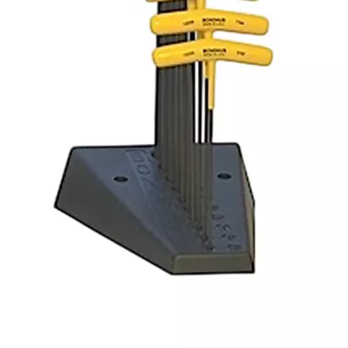 Bondhus ProGuard Hex End T-Handles with Stand Protanium Steel 3/32 to 3/8 inch Size and 6 inch Length, 15290 (Set of 10)