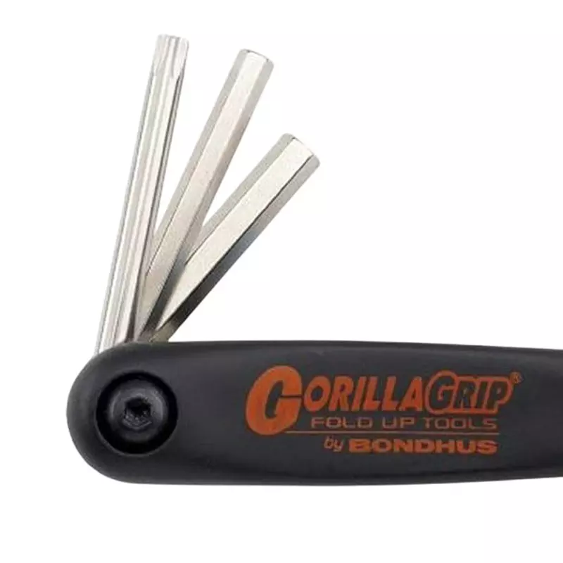 Bondhus 7 in 1 BriteGuard Hawg Buddy GorillaGrip Motorcycle Fold Up PH #2; T27, T40; Hex 5/32, 3/16, 1/4, 5/16 inch, 12531