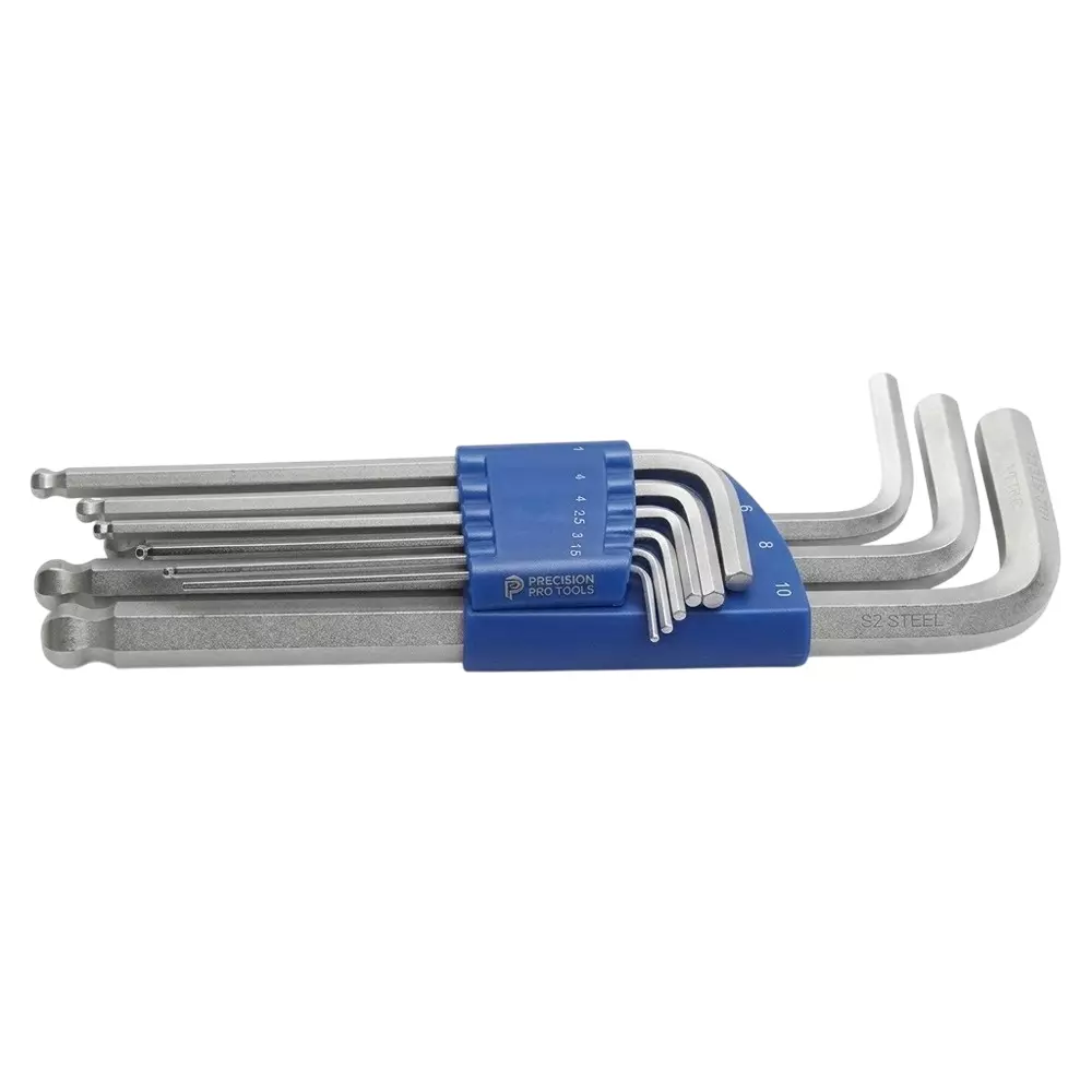 Blue-Point 9 Pcs Allen Key Set with Ball Hex Tip and High Torque Steel Body, BLWSM9L