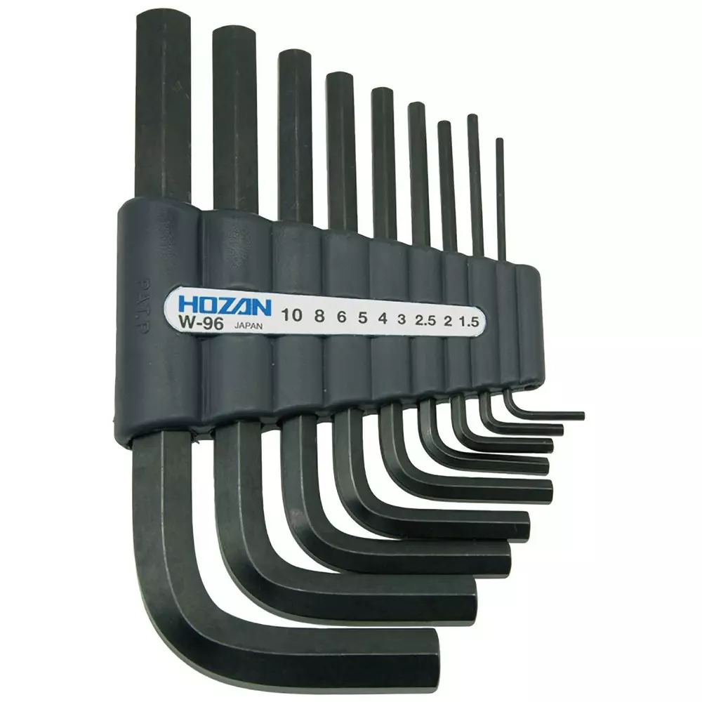 HOZAN Hex Wrench Set Hexagonal Tip, W-96 (Pack of 9)