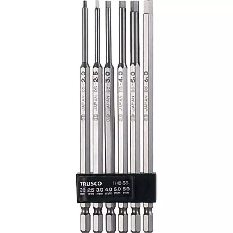 TRUSCO Long Hexagon Bit Set 150 mm Overall Length, THBL6S (Pack of 6 Pcs)