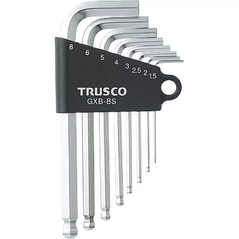 TRUSCO Ball Point L-Shaped Hex Key Set with Ball Point Tip, GXB-8S