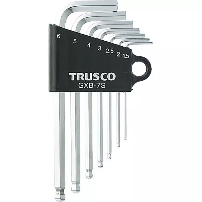 TRUSCO Ball Point L-Shaped Hex Key Set with Ball Point Tip, GXB-7S