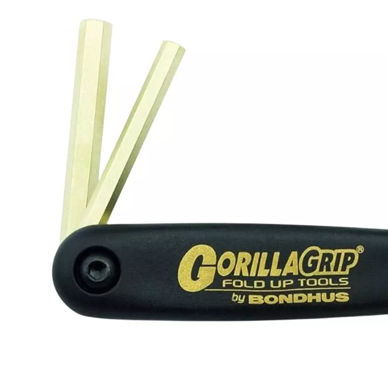 Bondhus 6 in 1 GoldGuard Cycle Buddy GorillaGrip Motorcycle Fold Up PH #2; Hex 3, 4, 5, 6, 8 mm, 12594