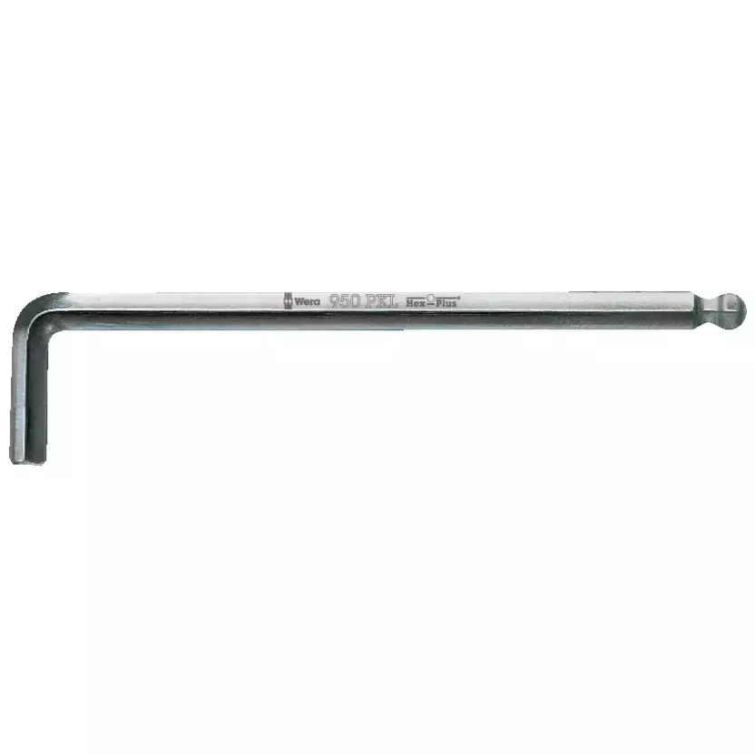 Wera 950 PKL Metric Allen Key with Hex Plus Shank, 126 mm Blade Length and 3.0 mm Wrench Size, 5022056001